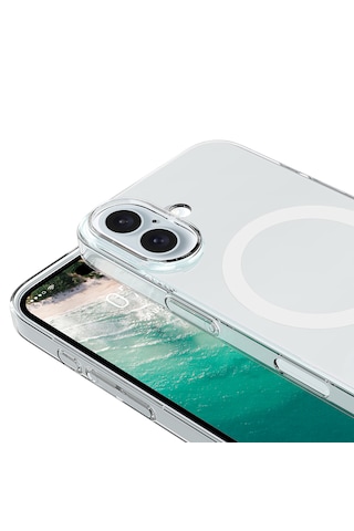 IPhone Uyumlu 17 Kılıf Zore M-safe Şarj Özellikli Şeffaf Kamera Çerçeveli Porto Kapak