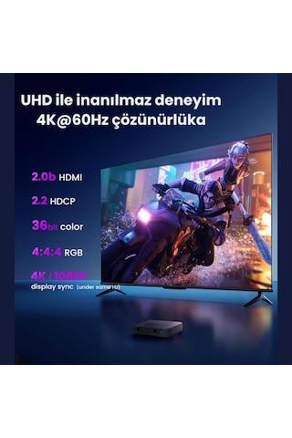 Coofbe Hdmı Dagitici 4k 60hz Çift Yönlü Hdmı Çogalticı 2in1 Çift Yönlü Hdmı Switch Adaptörü
