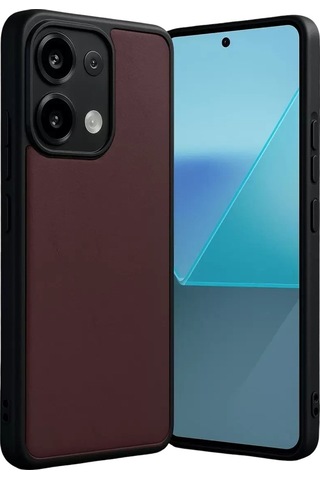 Mey İthalat Redmi Note 13 Pro 4g Kılıf Aras Deri Kapak - Bordo Çok Renkli