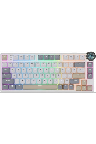 Royal Kludge N80 Low Profile Kablosuz Us Gaming Klavye Beyaz-gri