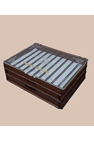 Aswood 3 Katlı Ahşap Takı, Bileklik Ve Tesbihlik Organizar Saklama Standı Kutusu Yatak Odası Takı Dolabı Organizer