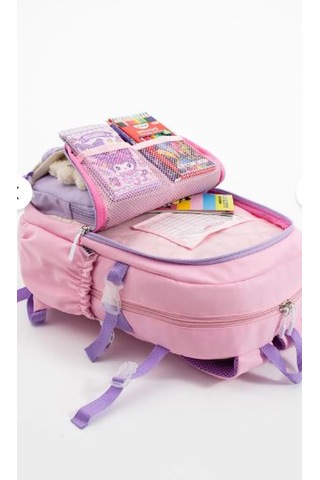 Trg Lila Rooxy Renkli Kore Kawaii Ayıcıklı Okul Çantası Seti Sırt Çantası+beslenme Çantası+kalemlik