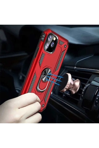 Apple Uyumlu iPhone 11 Pro Max Yüzüklü Standli Vega Kilif Ekran Koruyucu 510330937