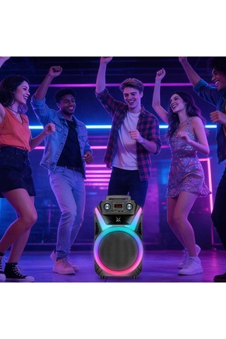 Çeşithane Gd-1202 12 İnç Profesyonel Bluetooth Hoparlör - Mikrofonlu, Rgb Işıklı, Taşınabilir Tekerl
