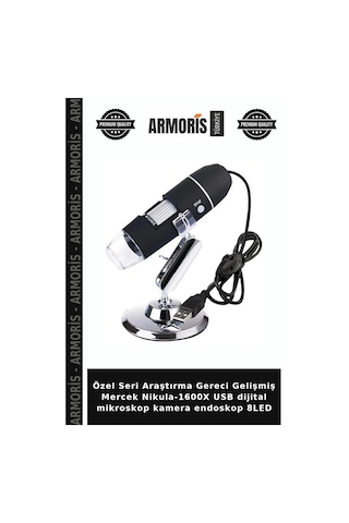 Özel Seri Araştırma Gereci Gelişmiş Mercek -1600x Usb Dijital Mikroskop Kamera Endoskop 8led