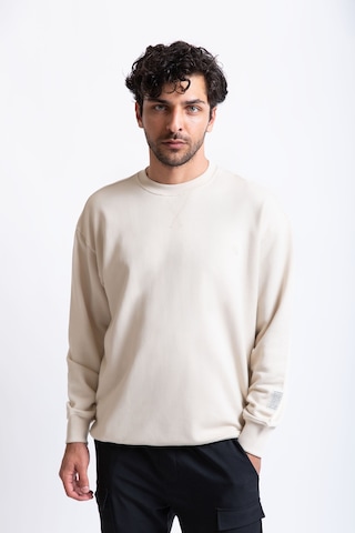 Regular Organik Pamuklu  Sweatshirt Krem