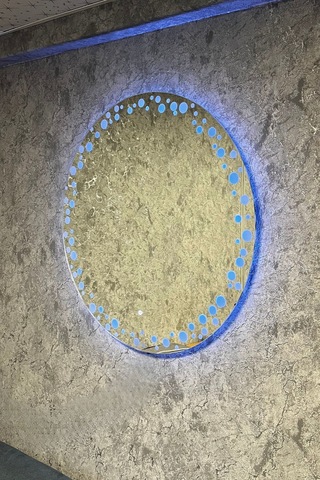 Arif Beyaz Ledli 60 x 60 Yuvarlak Model:60-B Dekoratif Ayna Beyaz