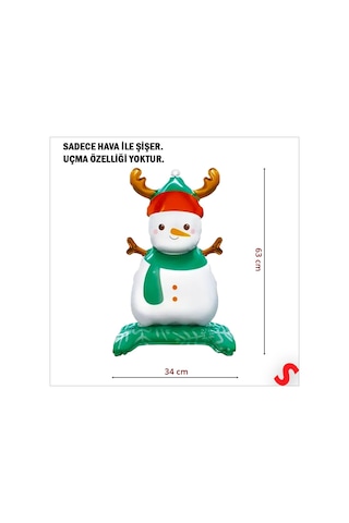 Boynuzlu Kardan Adam Folyo Balon 63cm X 34cm çok renkli