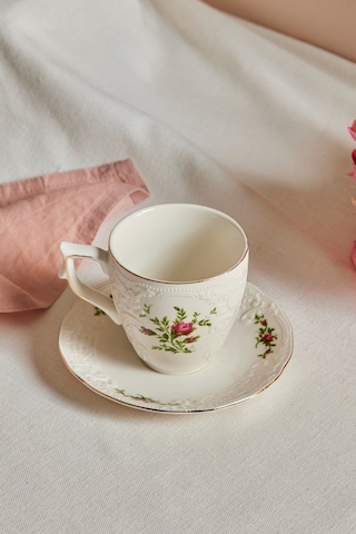 Karaca Vintage Rose Çay Fincanı Ve Tabağı 200 Ml Çok Renkli
