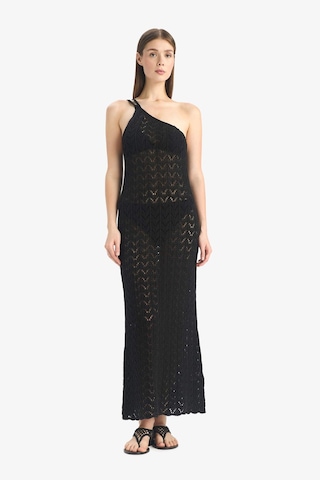 Defacto Regular Fit Tek Omuzlu Siyah Triko Plaj Elbisesi-fall İn Love Z9665az25hsbk81 Siyah