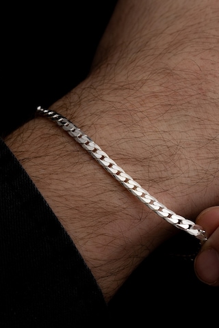 Erkek Gümüş Bileklik - 925 Ayar Ezme Gurmet Gümüş Bileklik