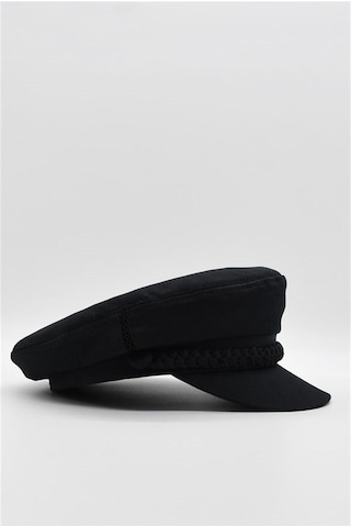 Külah Erkek Şapka Driver Kasket Flat Cap Kaptan Şapkası - Siyah Siyah