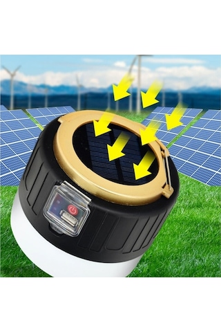 4 Adet G-300w Kamp Lambası Solar Güneş Enerjili Fener Powerbank