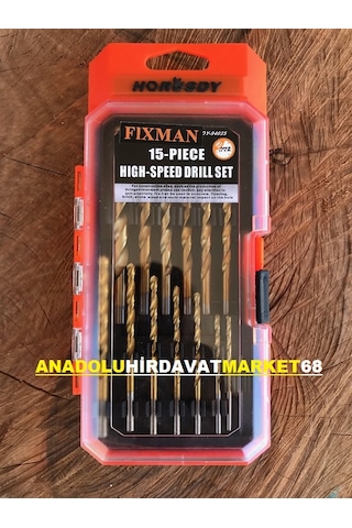Fixman Ahşap Metal Delici Uç Seti 15 Parça Hss Titanyum Kaplı