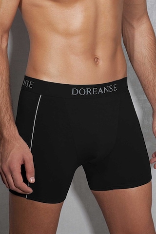 Doreanse Erkek Modal Çizgili Normal Paça Boxer 1780-Siyah