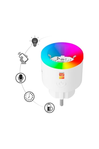 S-link Sl-03 16a Akım Korumalı Akıllı Priz Rgb Işıklı 2,4g Wifi-bt Tuya Destekli - 37622