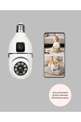 1080p Wifi Ampul Güvenlik Kamerası - Gece Görüş & Uzaktan Erişim