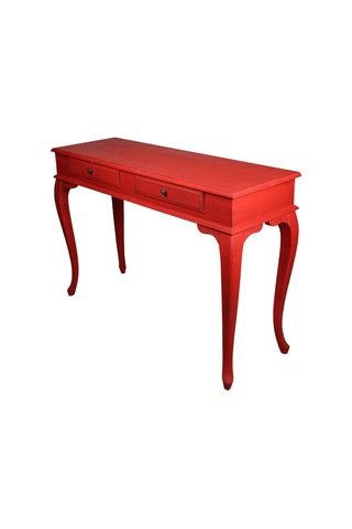 Roys Ahşap 100 Cm Çekmeceli Kırmızı Eskitme  Dresuar Kırmızı