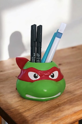 Ninja Kaplumbağa Şeklindeki Kalemlik Rafael 7x10 Cm Kırmızı