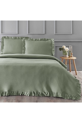 Linens Bsp Çift Kişilik Yatak Örtüsü Seti Yeşil Yeşil