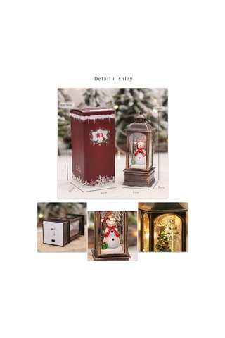 Neevoyu Retro Noel Aydınlatma Figürü - Kar Tanesi Sahnesi Ve Müzikli Kardan Adam Dekorasyon 3xag13 Pil Dahil