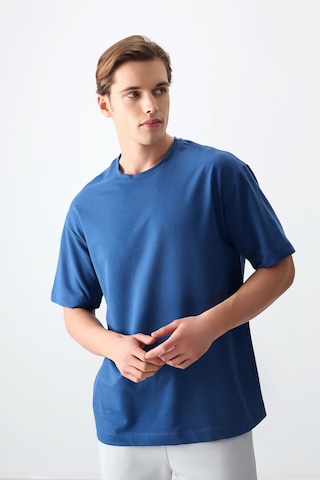 Air Jones Tommy Life Parlament Pamuklu Kalın Yumuşak Dokulu Oversize Fit Basic Erkek T-shirt - 88377 Parlament