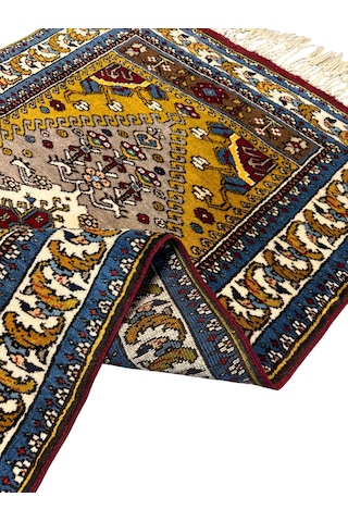 El Dokuma Sıfır Yahyalı Halısı 96x140 Kök Boya %100 Yün Halı Renkli