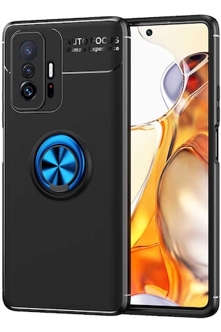 Xiaomi Mi 11t 5g Kılıf Zore Ravel Silikon Kapak Siyah-Mavi