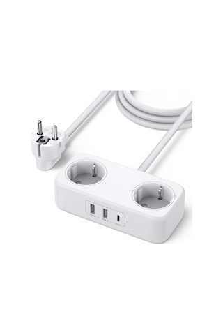 Ugreen Type-C Usb Çıkışlı 2'li 1.8 M Akım Korumalı Priz (Teşhir)
