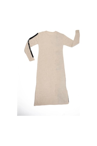 Kadın Krem This One Yazılı Uzun Triko Elbise Krem