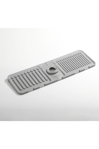 Springsun Gri Silikon Lavabo Açıkçası: Egimli Su Akışlı, Sıçramayı Engelleyen, Kesilebilir Mutfak/banyo Islak Yere Dayanıklı Mat