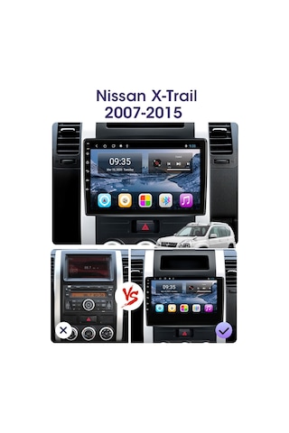 NİSSAN X-TRAİL 2005-2013 ANDROİD MULTİMEDYA CARPLAY 9 İNC HD IPS EKRAN 4GB/64GB KAMERA HEDİYELİ