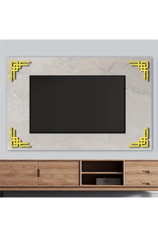 Düz Köşe Pleksi Ayna 4 Adet - Gold Gold