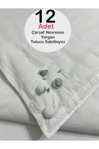 Pratik 12'li Mantar Şeklinde Yorgan Sabitleme Iğnesi Düğmeli Klips Çarşaf Yorgan Kılıfı Sabitleyici Diğer