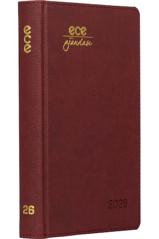Ece Ajandası Kemer 2026 Bordo - Günlük Çizgili Sert Kapak 14x20 Bordo