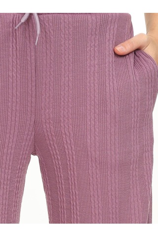 Denokids Kız Çocuk Geniş Paça Gül Basic Eşofman Altı Renkli Gülkurusu