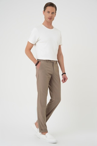 Efor Comfort Fit Beli Lastikli Dokulu Koyu Bej Jogger Pantolon P 1186 K.Bej