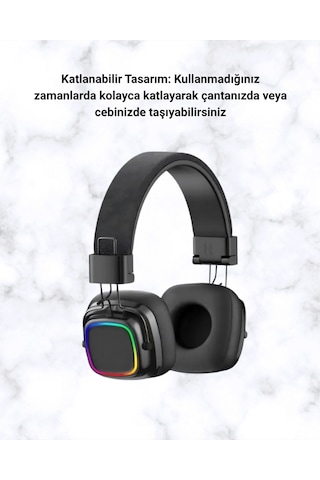 Znv Zenvia Mey İthalat Bluetooth 5.3 Rainbow Işıklı Kulak Üstü Kablosuz Kulaklık Znv2025 Cmn