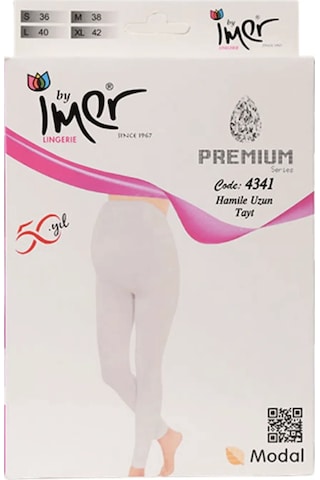 İmer Uzun Hamile Tayt 4341 White