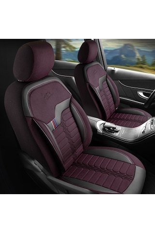 Panda Londra Serisi İngiliz Jakar Kumaş Oto Koltuk Kılıfı - Bordo - Siyah