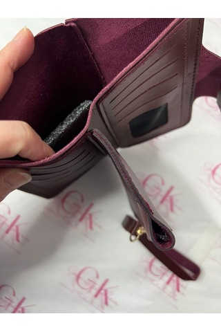 Bonita Bordo Çok Bölmeli Cüzdan Premium Kalite