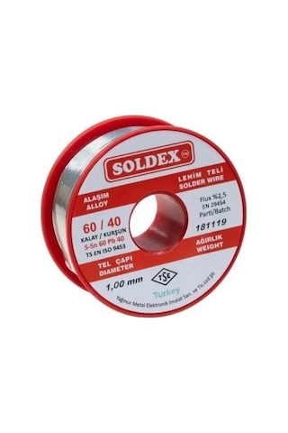Soldex Sn60 Pb40 Lehim Teli 1mm 200gr Soldex Sn60 Pb40 Lehim Teli 1mm 200gr