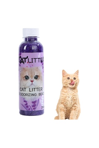 Kedi Kumu Koku Giderici Granül Parfüm - Uzun Süreli Ferahlık Sunan Kedi Kumu Kokusu Giderici, Etkili Koku Nötrleştirici 250 Ml Lavanta