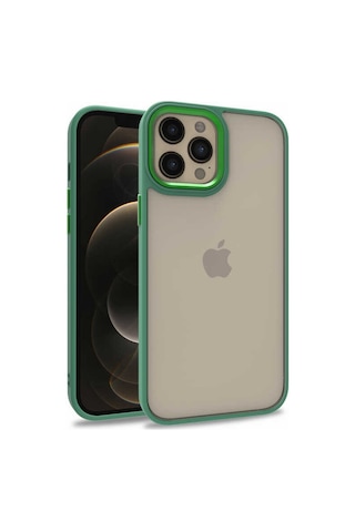 Apple Uyumlu iPhone 12 Pro Max Kılıf Zore Flora Buton, Kenar Çevresi Renkli Kılıf