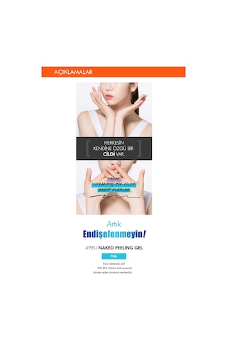 Missha A'PIEU Naked Peeling Gel Pha İçeren Hassas Ciltler için Peeling Jel 100 ML (PHA)