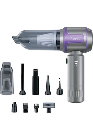 Ahv-19 Kablosuz Araç İçi Süpürge Mor 17000pa Güçlü Vakum Fırçasız Motor Üfleme & Vakum Mor