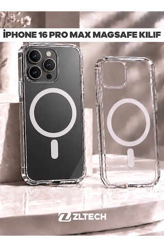 Apple iPhone 16 Pro Max Uyumlu Magsafe Özellikli Sert Şeffaf Kılıf PLASTIC COVER
