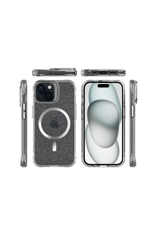Bix Apple Uyumlu iPhone 15 Magsafe Simli Kılıf Shock Pocket Darbe Emici Teknolojili Çizilmeye Dayanıklı