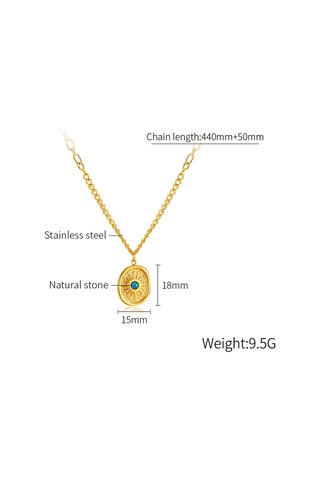 Sones Opk Gx2442 Vintage Mizaç Paslanmaz Çelik Geometrik Kolye Çok Renkli