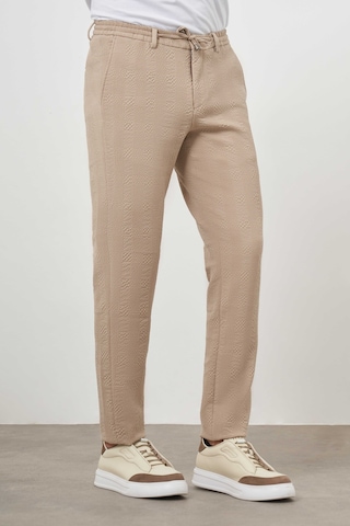 Morven Erkek Bej Poliviskon Trend İpli Jogger Slim Fit Spor Pantolon Bej